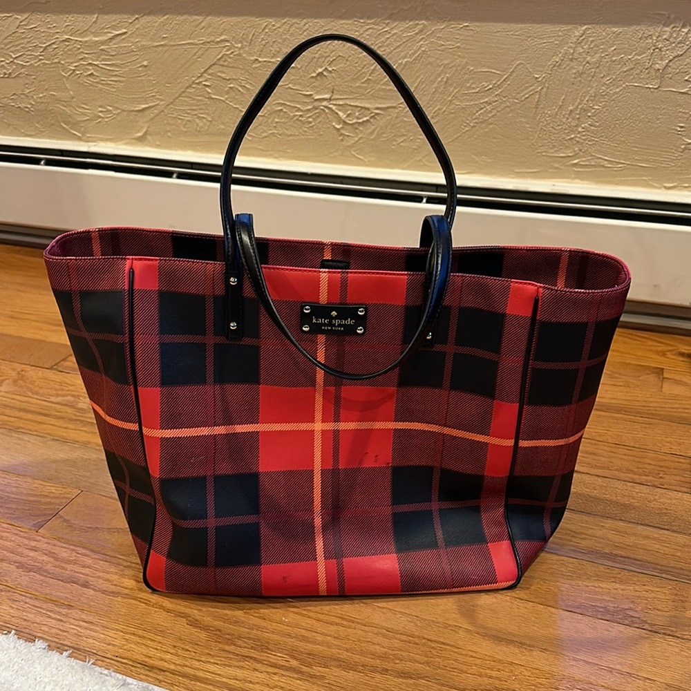 Plaid Kate spade tote